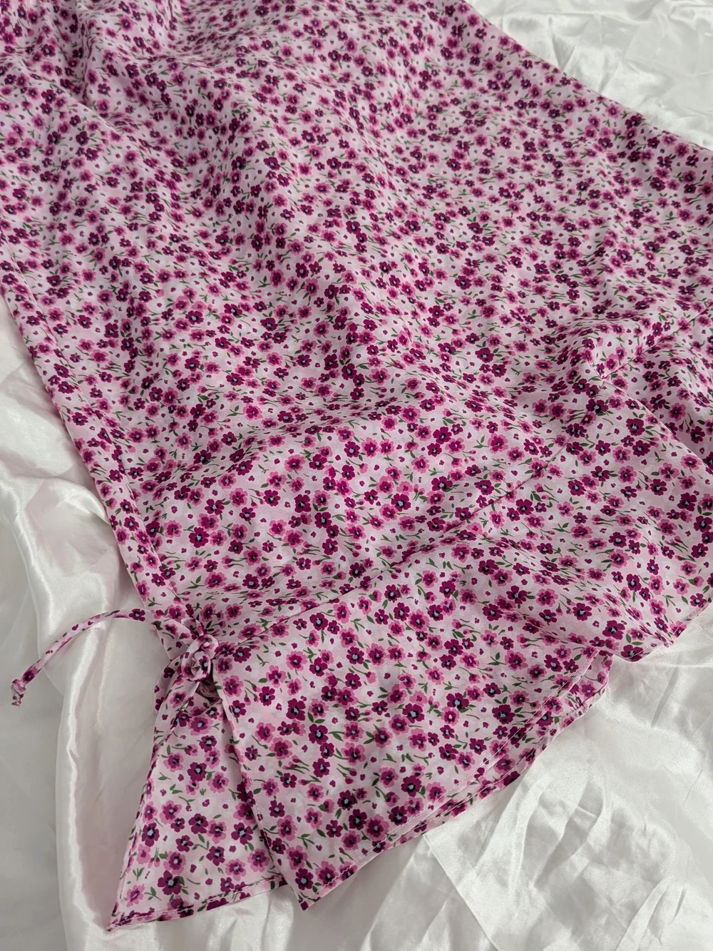 Floral Pink Midi Skirt - Lightweight Summer Style